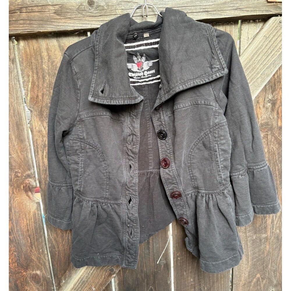 vintage Y2K Twisted Heart peplum jacket